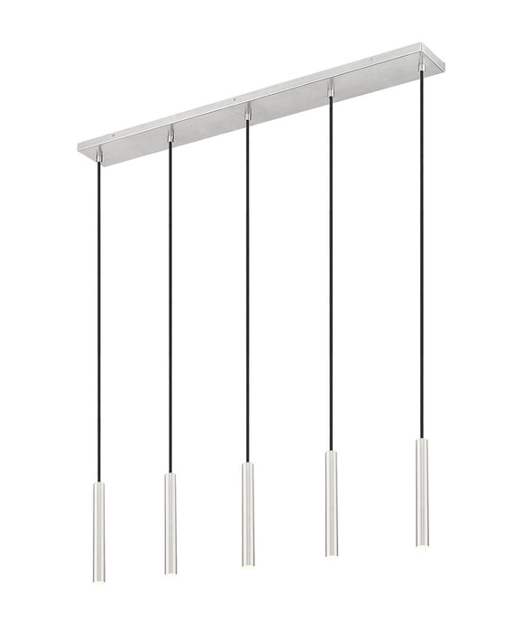Z-Lite 919MP12-5L-BN-LED LED Linear Chandelier, Brushed Nickel