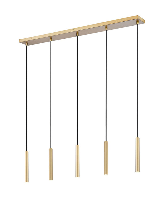 Z-Lite 919MP12-5L-MGLD-LED LED Linear Chandelier, Modern Gold
