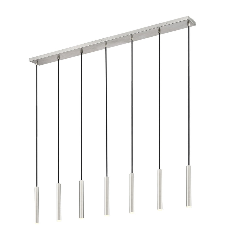 Z-Lite 919MP12-7L-BN-LED LED Linear Chandelier, Brushed Nickel