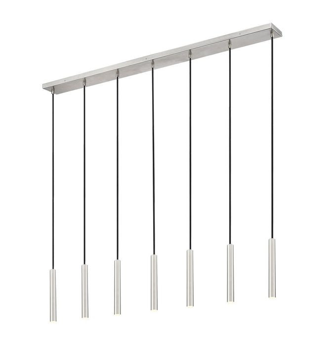Z-Lite 919MP12-7L-BN-LED LED Linear Chandelier, Brushed Nickel