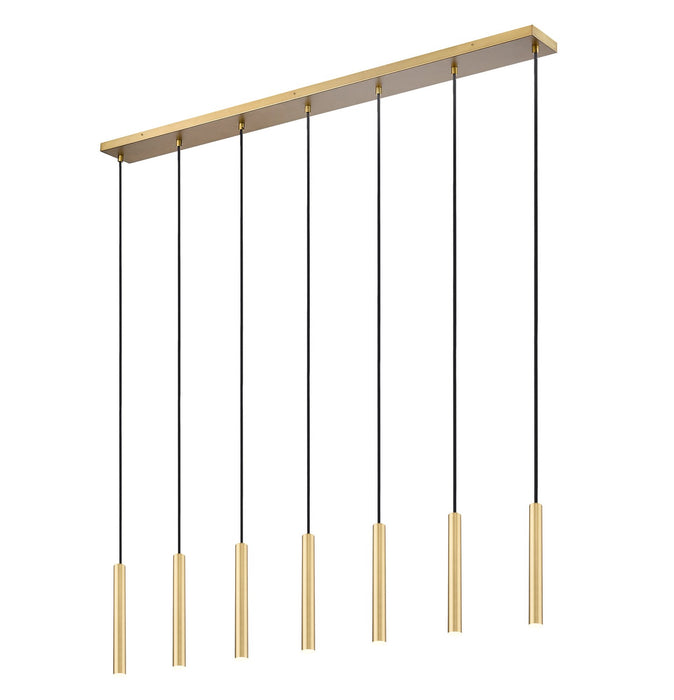 Z-Lite 919MP12-7L-MGLD-LED LED Linear Chandelier, Modern Gold