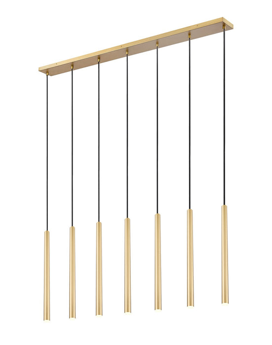 Z-Lite 919MP24-7L-MGLD-LED LED Linear Chandelier, Modern Gold