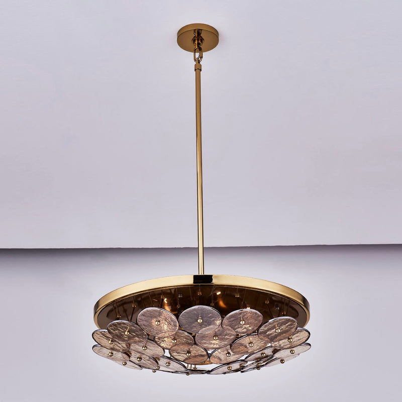 Kalco 521555PWB Five Light Pendant, Polished Winter Brass