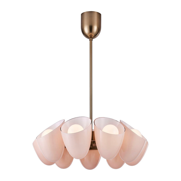Kalco 524355WB Nine Light Chandelier, Winter Brass