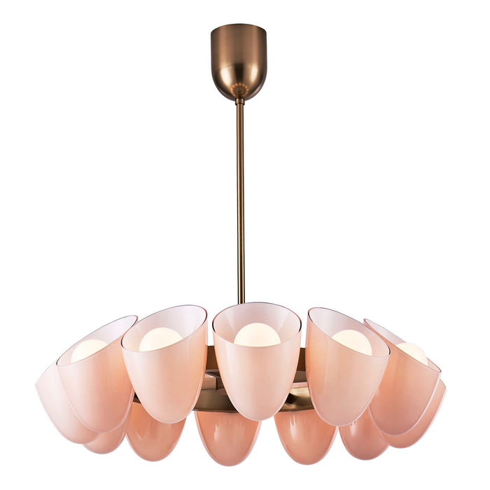 Kalco 524356WB 12 Light Chandelier, Winter Brass
