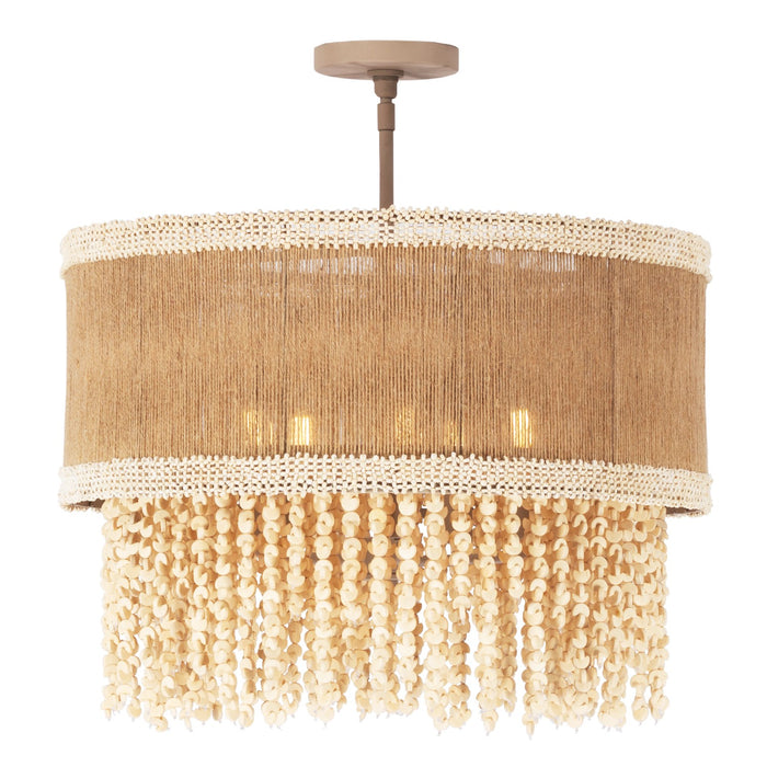 Kalco 524845JT Five Light Semi Flush Mount, Jute