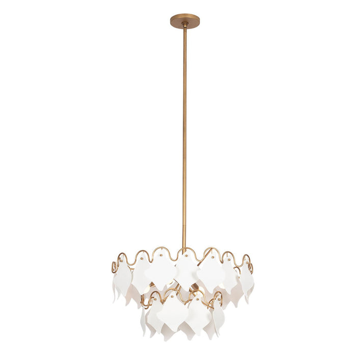 Kalco 525145MG Four Light Semi Flush Mount, Modern Gold