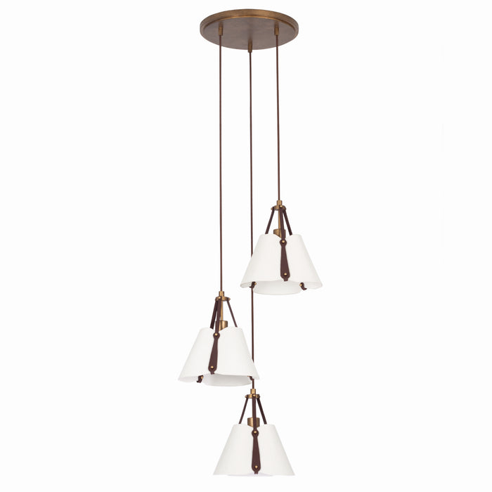 Kalco 525251PAB Three Light Pendant, Pearlized Antique Brass