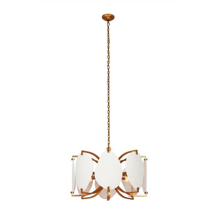 Kalco 525456OL Eight Light Pendant, Oxidized Gold Leaf