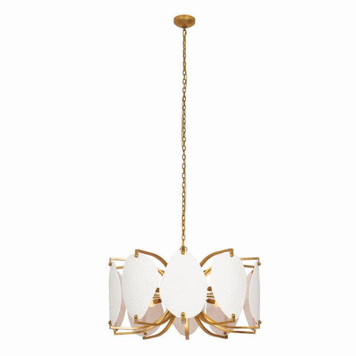 Kalco 525457OL Ten Light Pendant, Oxidized Gold Leaf