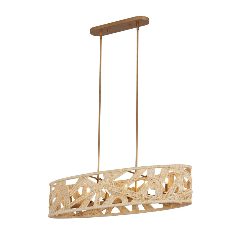 Kalco 525761MGW Six Light Island Pendant, Modern Gold And White