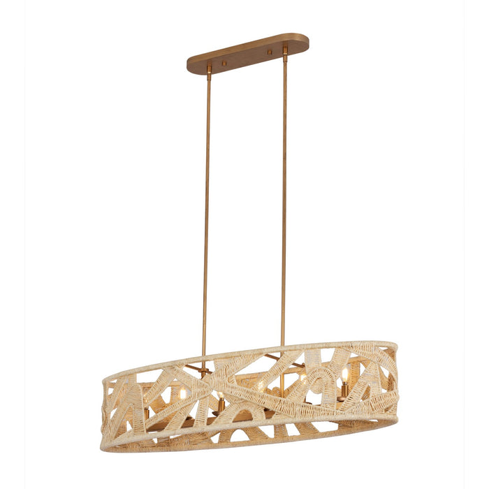 Kalco 525761MGW Six Light Island Pendant, Modern Gold And White