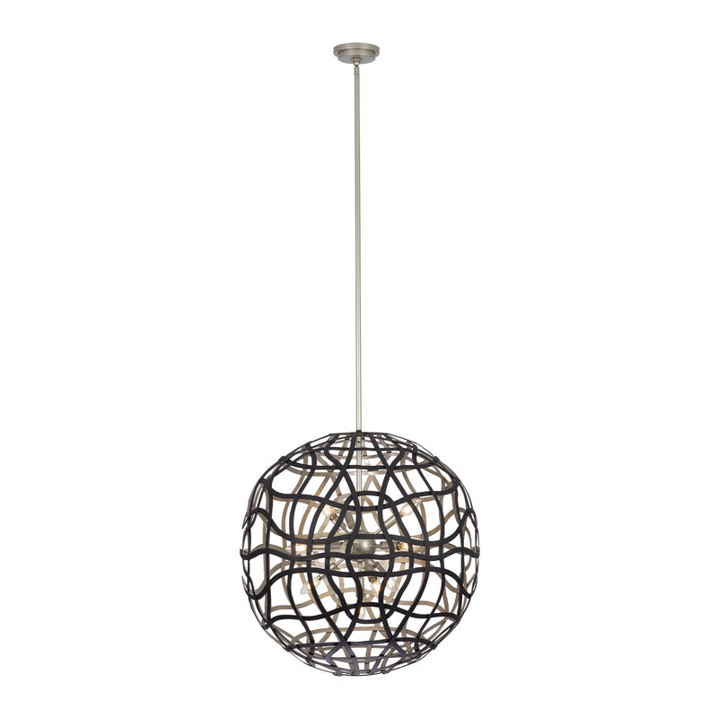 Kalco 525855BTS 13 Light Pendant, Matte Black / Tarnish Silver
