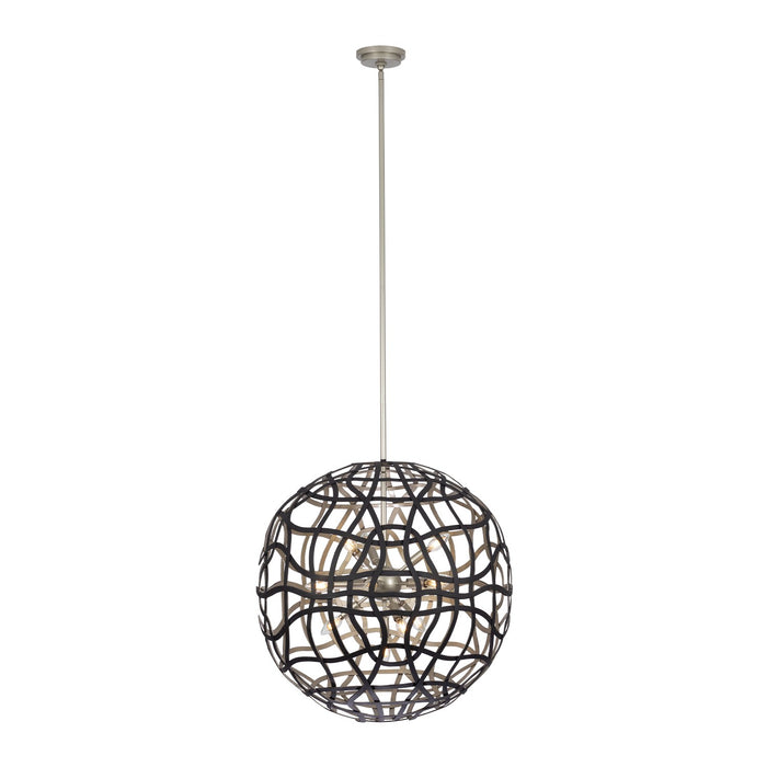 Kalco 525855BTS 13 Light Pendant, Matte Black / Tarnish Silver
