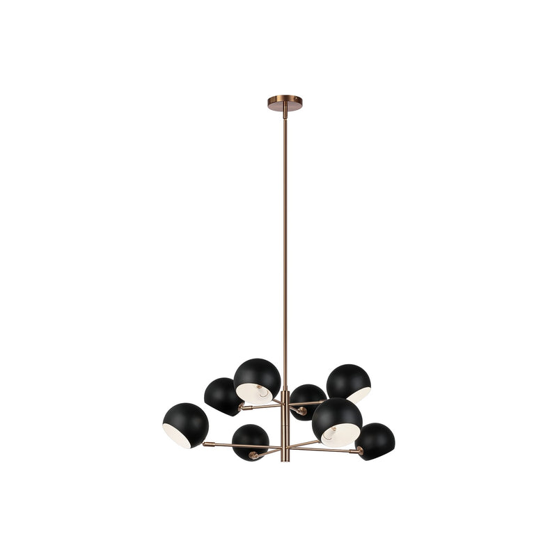 Matteo Lighting C31708MBAG Eight Light Chandelier, Matte Black