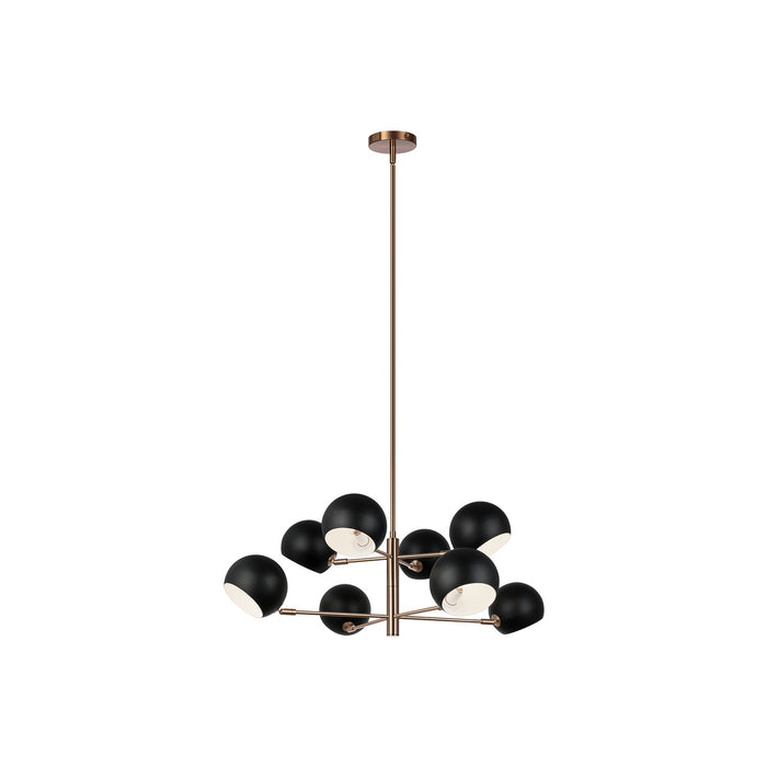 Matteo Lighting C31708MBAG Eight Light Chandelier, Matte Black