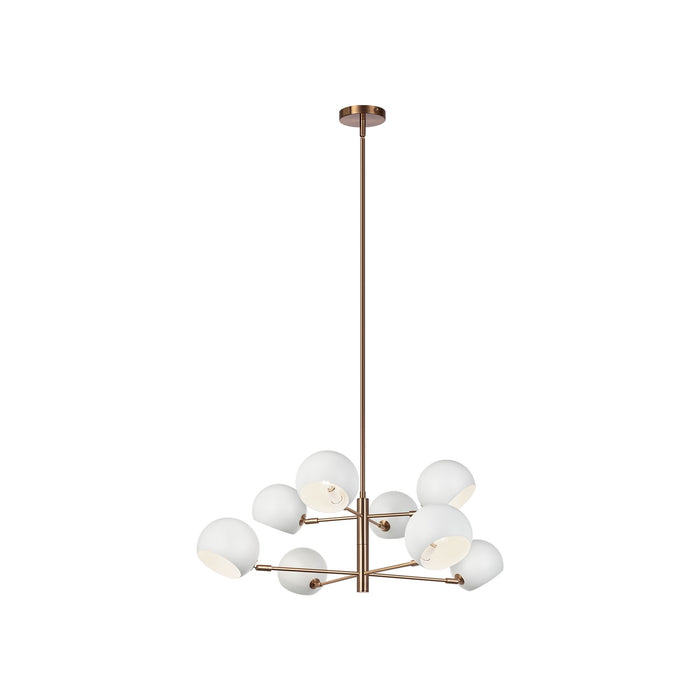 Matteo Lighting C31708MWAG Eight Light Chandelier, Matte White