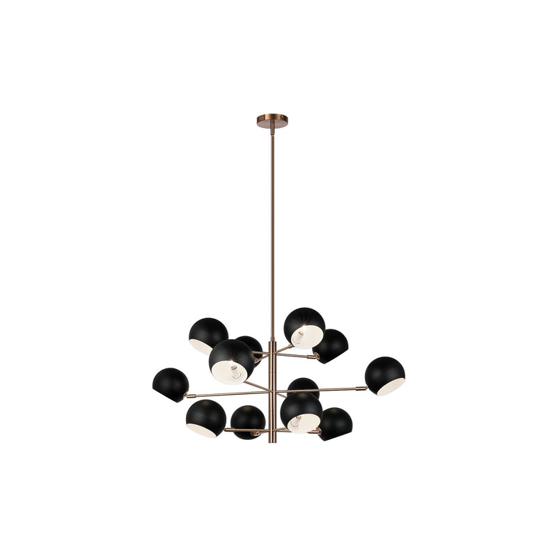 Matteo Lighting C31712MBAG 12 Light Chandelier, Matte Black