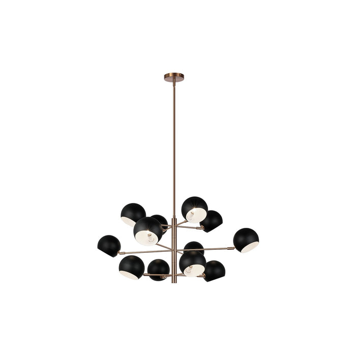 Matteo Lighting C31712MBAG 12 Light Chandelier, Matte Black