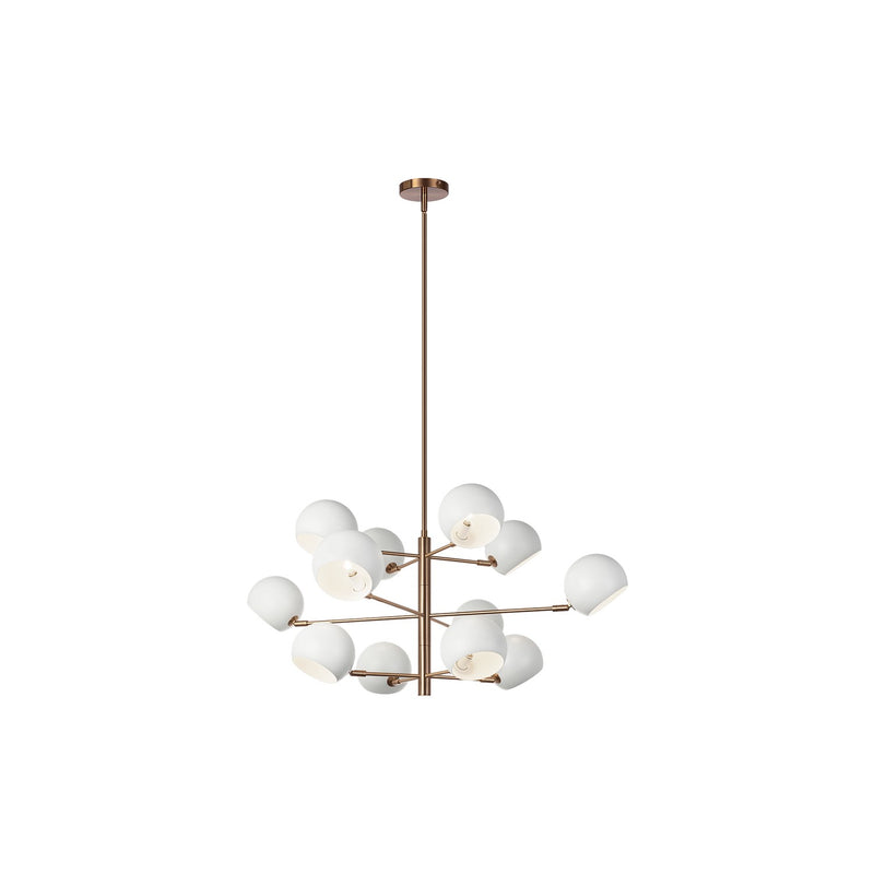 Matteo Lighting C31712MWAG 12 Light Chandelier, Matte White