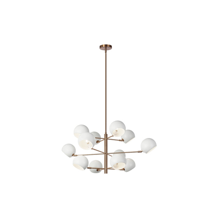 Matteo Lighting C31712MWAG 12 Light Chandelier, Matte White