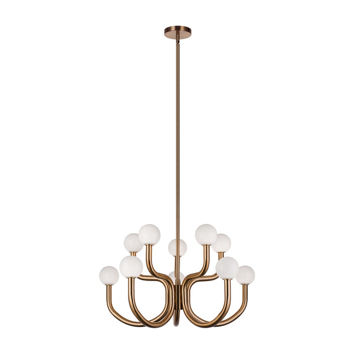 Matteo Lighting C34210AGOP Ten Light Chandelier, Aged Gold Brass