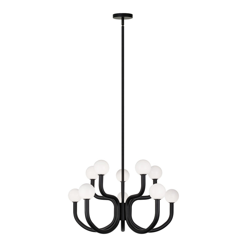 Matteo Lighting C34210MBOP Ten Light Chandelier, Matte Black