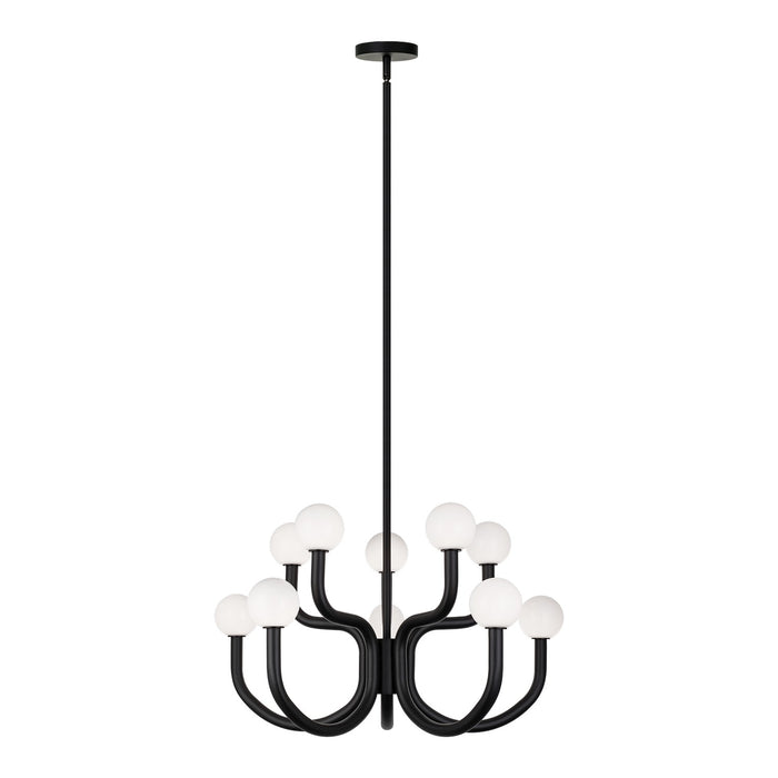 Matteo Lighting C34210MBOP Ten Light Chandelier, Matte Black