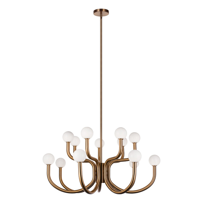 Matteo Lighting C34214AGOP 14 Light Chandelier, Aged Gold Brass