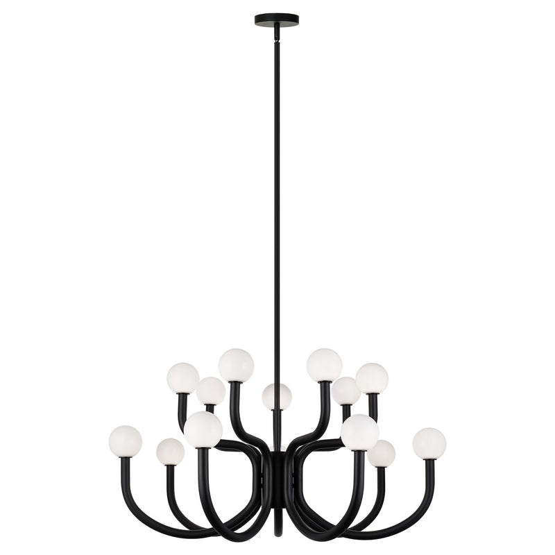 Matteo Lighting C34214MBOP 14 Light Chandelier, Matte Black