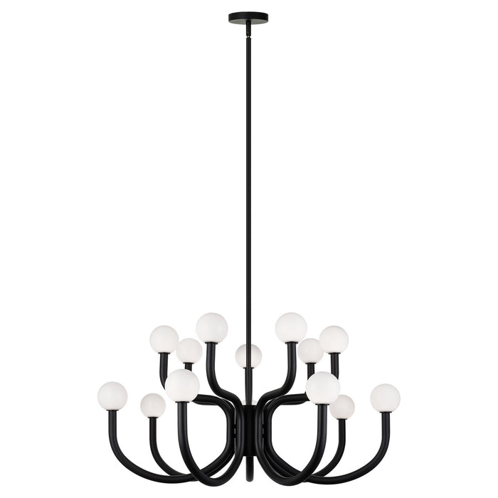 Matteo Lighting C34214MBOP 14 Light Chandelier, Matte Black