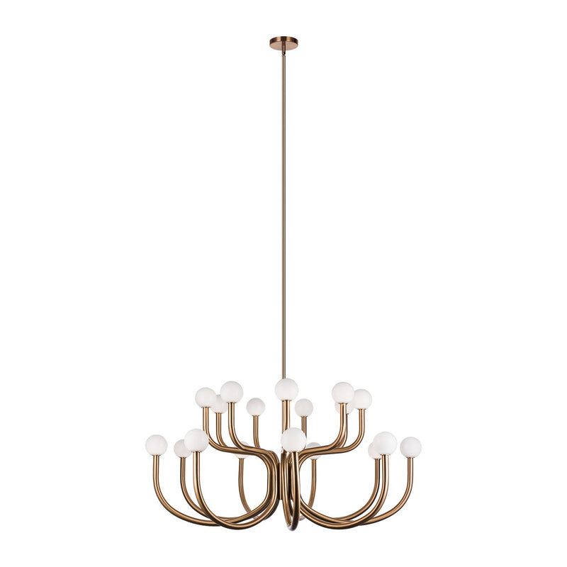 Matteo Lighting C34218AGOP 18 Light Chandelier, Aged Gold Brass