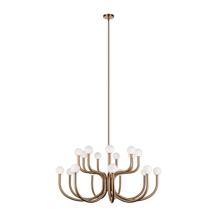 Matteo Lighting C34218AGOP 18 Light Chandelier, Aged Gold Brass