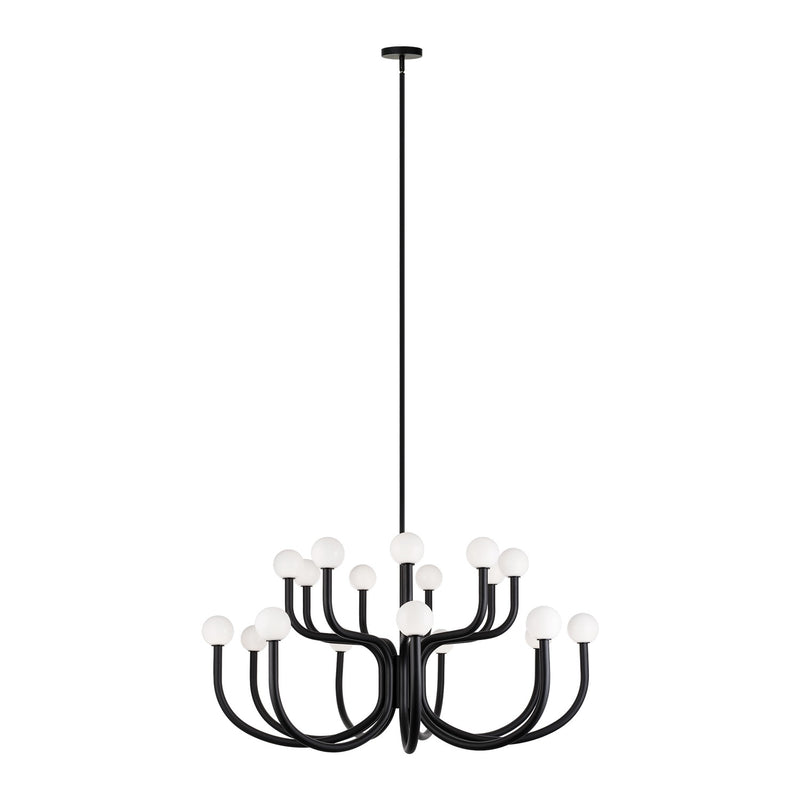 Matteo Lighting C34218MBOP 18 Light Chandelier, Matte Black
