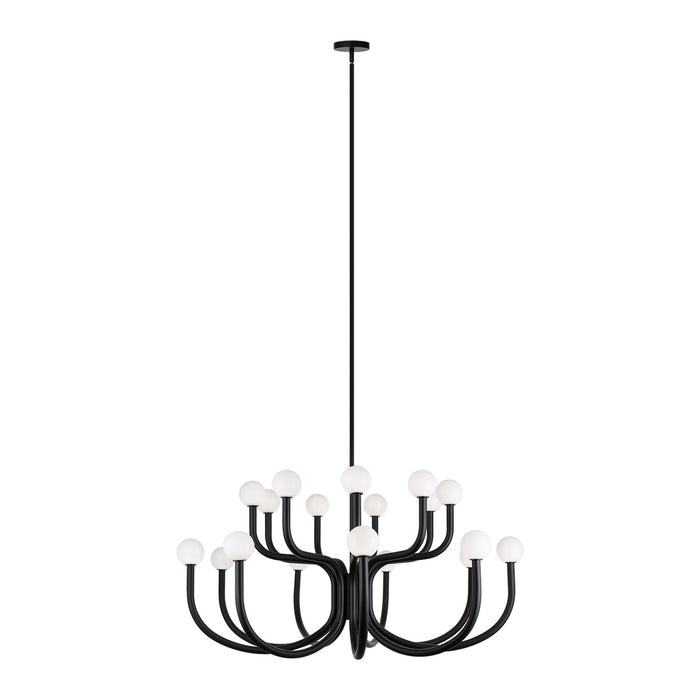 Matteo Lighting C34218MBOP 18 Light Chandelier, Matte Black