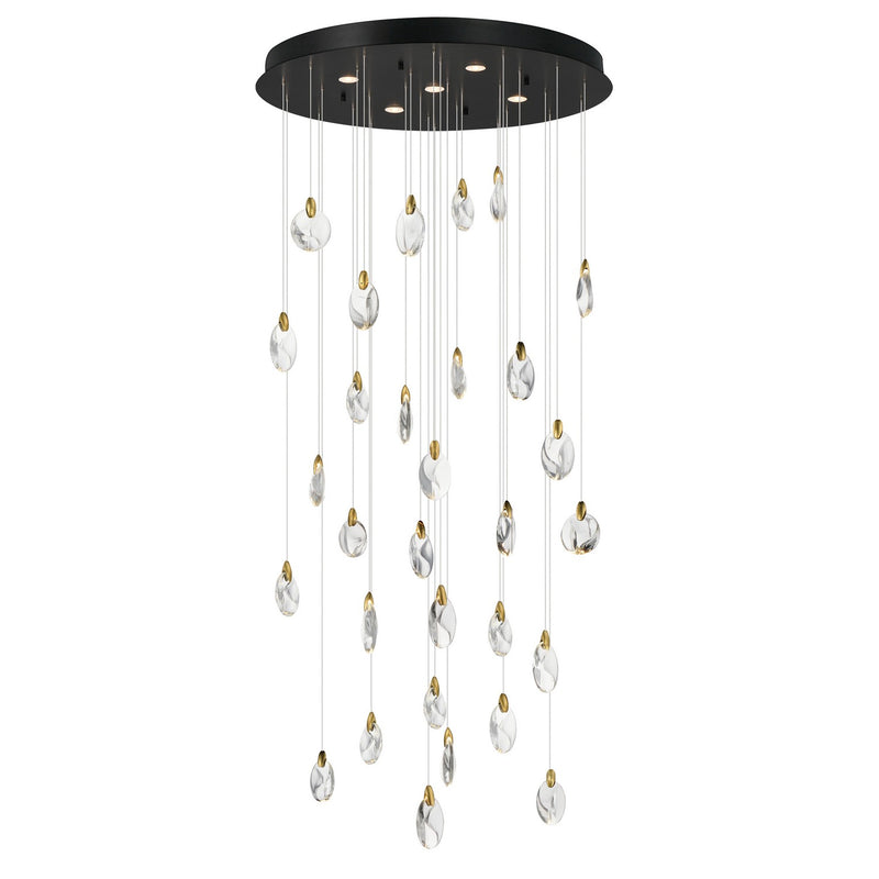 ET2 E11070-122BKPG LED Pendant, Black / Polished Gold
