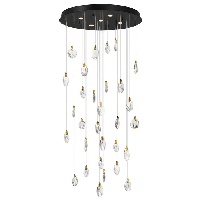 ET2 E11070-122BKPG LED Pendant, Black / Polished Gold