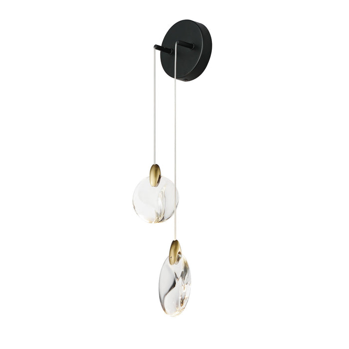 ET2 E11072-122BKPG LED Wall Sconce, Black / Polished Gold
