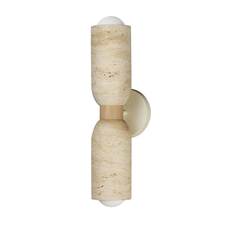 Maxim 10622TVOY Two Light Wall Sconce, Travertine / Oyster