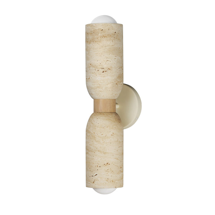 Maxim 10622TVOY Two Light Wall Sconce, Travertine / Oyster