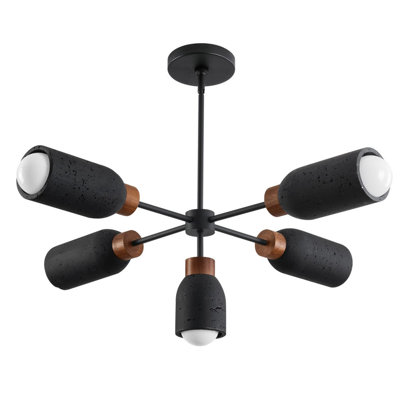 Maxim 10625LVBK Five Light Pendant, Lava / Black