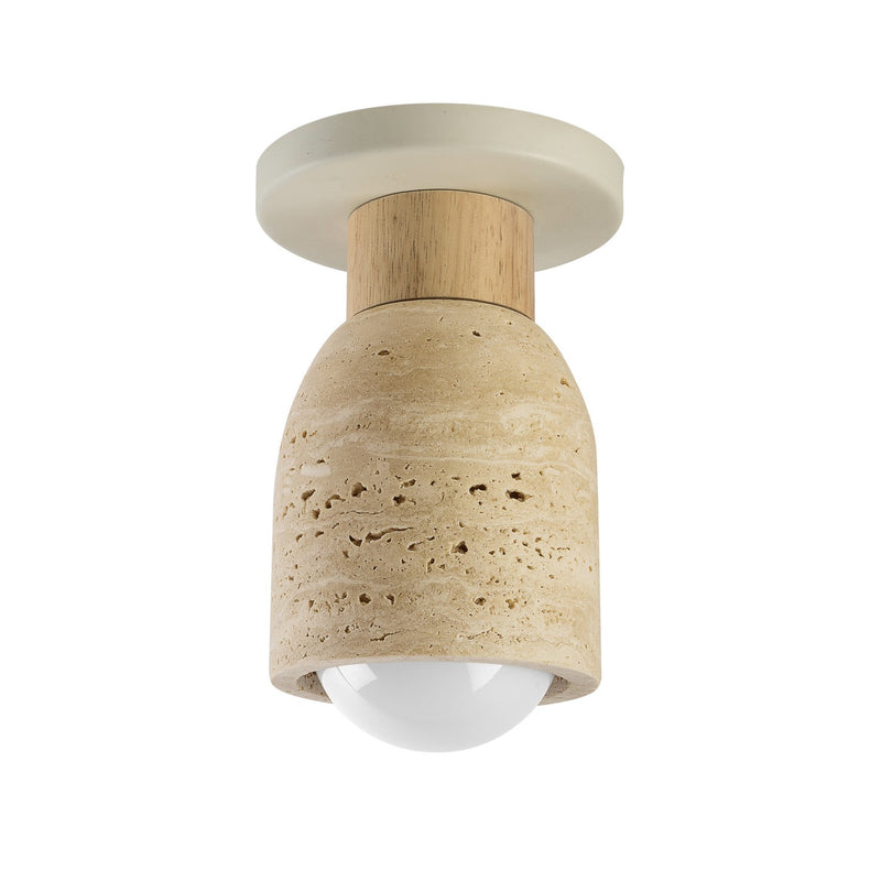 Maxim 10629TVOY One Light Flush Mount, Travertine / Oyster