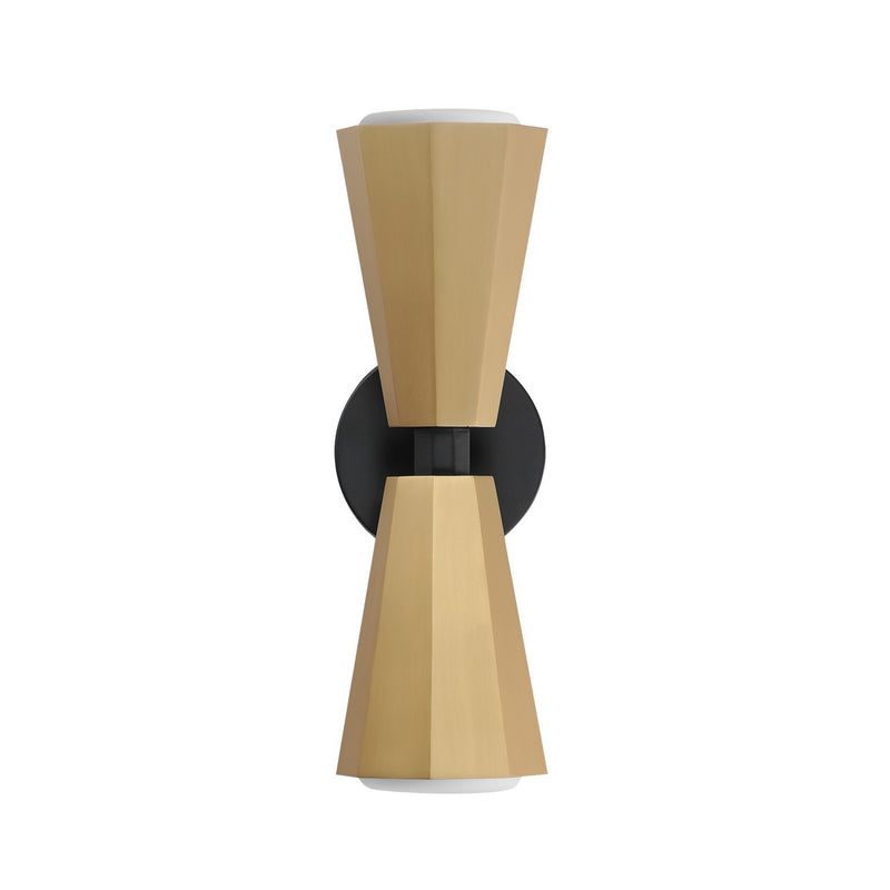 Maxim 10810SWBKAB Two Light Wall Sconce, Black / Antique Brass
