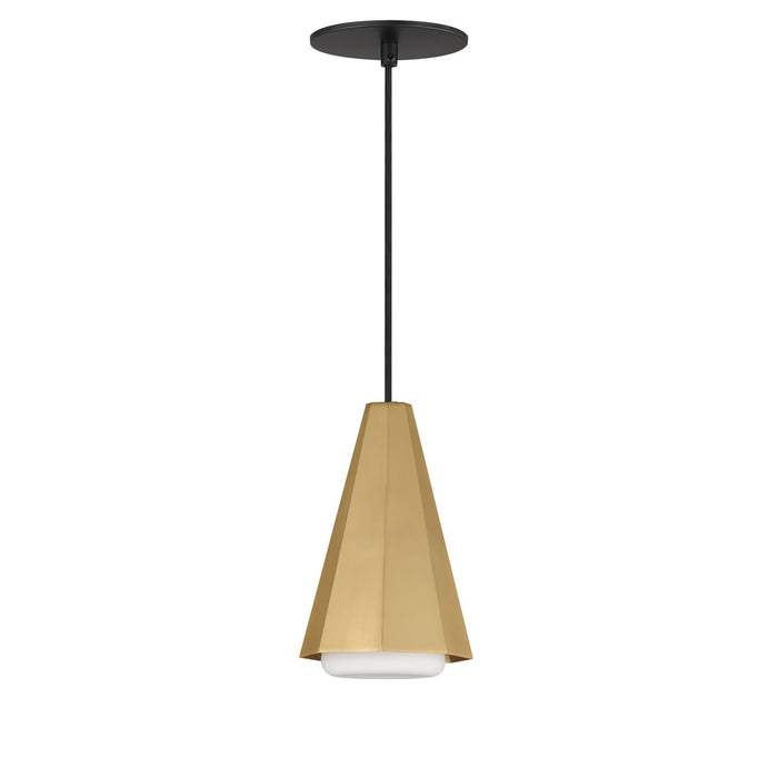 Maxim 10811SWBKAB One Light Pendant, Black / Antique Brass