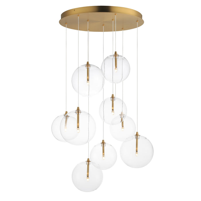 ET2 E25077-18NAB LED Pendant, Natural Aged Brass