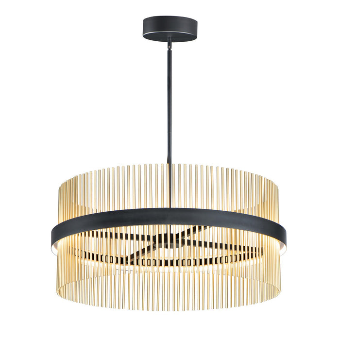 ET2 E34257-BKSBR LED Pendant, Black / Satin Brass