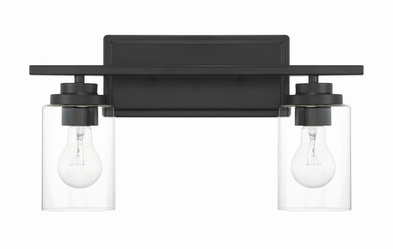 Craftmade 20417FB2 Two Light Vanity, Flat Black