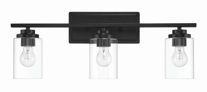 Craftmade 20425FB3 Three Light Vanity, Flat Black