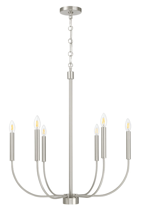 Craftmade 59826-BNK Six Light Chandelier, Brushed Polished Nickel