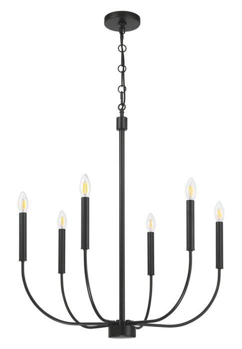Craftmade 59826-FB Six Light Chandelier, Flat Black
